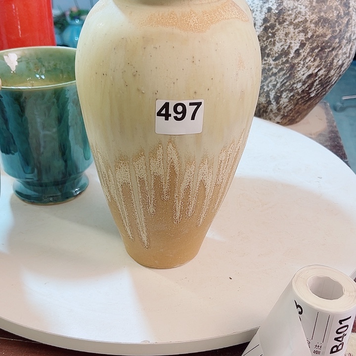 ༊***）花瓶白泥口9，高29，497，摆件微瑕