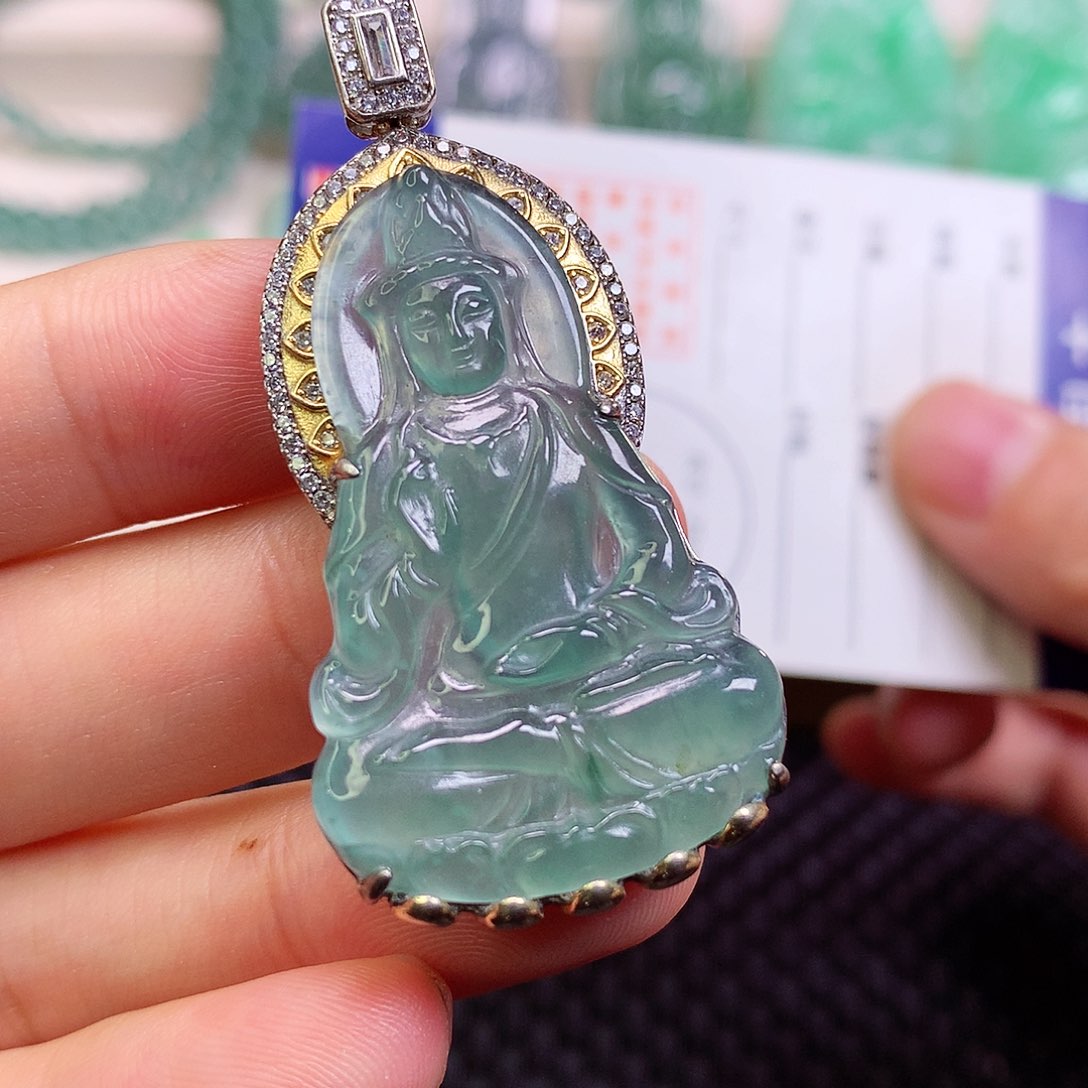 颈饰银S925镶嵌翡翠翡翠