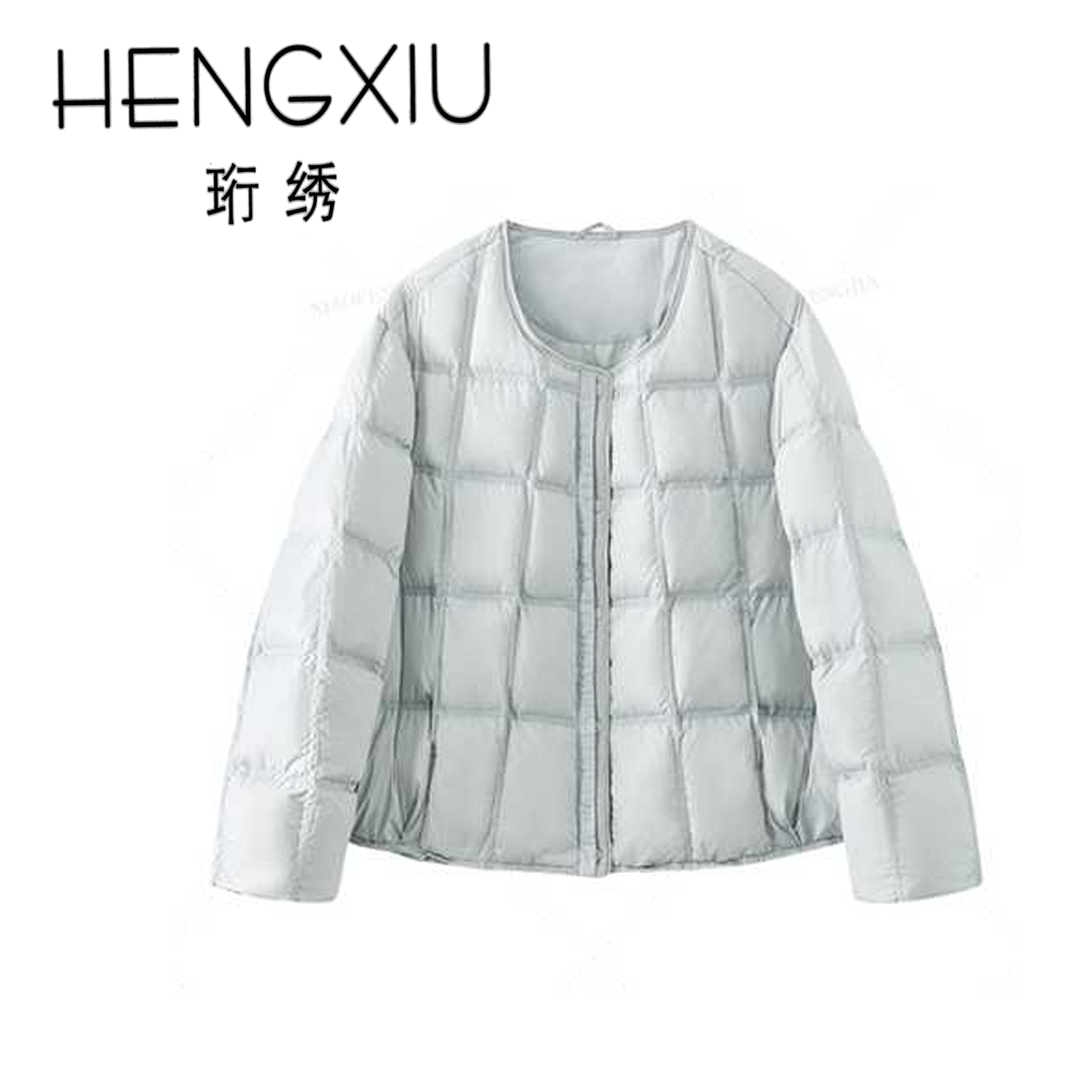 2025冬季新款90白鸭绒豆腐块简约时尚纯色羽绒服250879-1