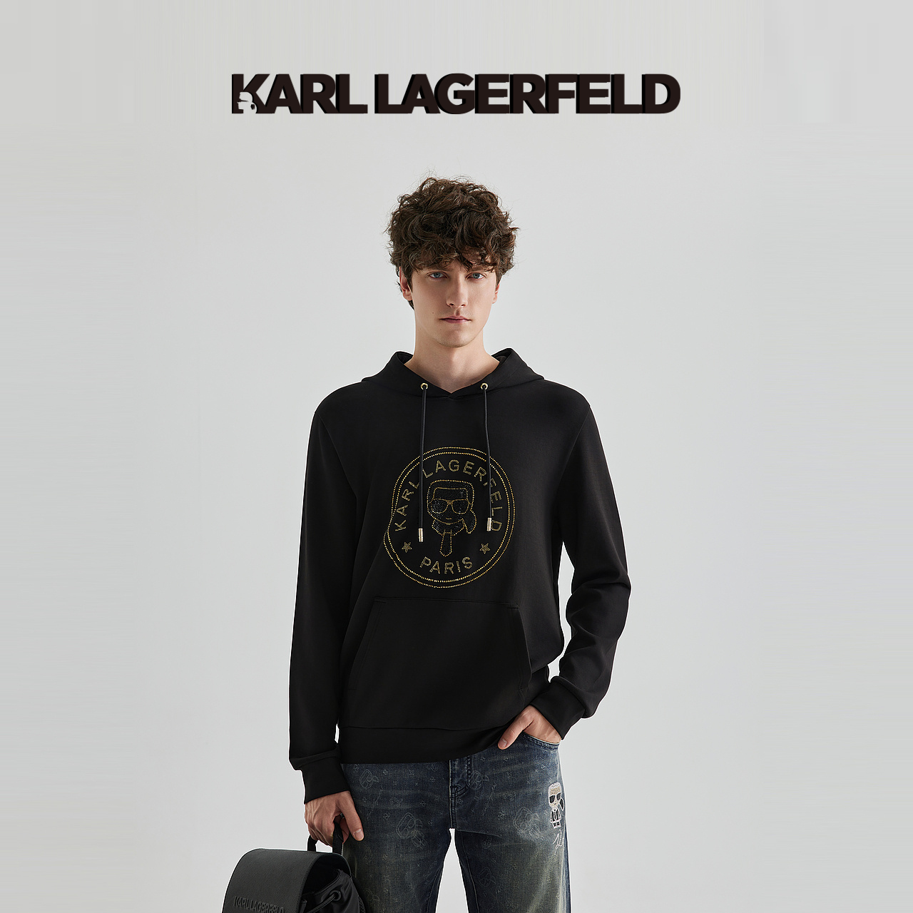 【臻享男装】KARL LAGERFELD卡尔拉格斐套头连帽卫衣E41M1800