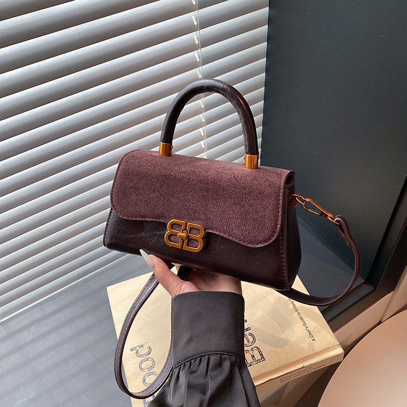 新款时尚百搭潮流女包单肩斜挎包1238咖色