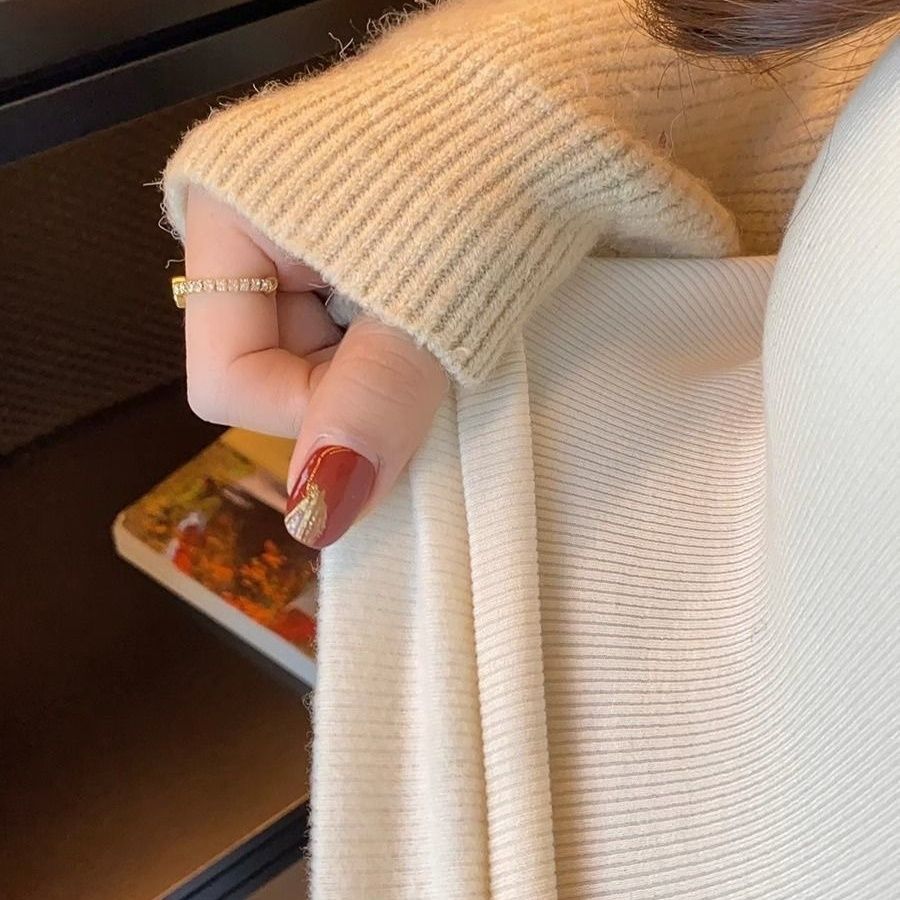 洋气百搭款宽松针织衫打底，以直播间实物为准，私拍不发货