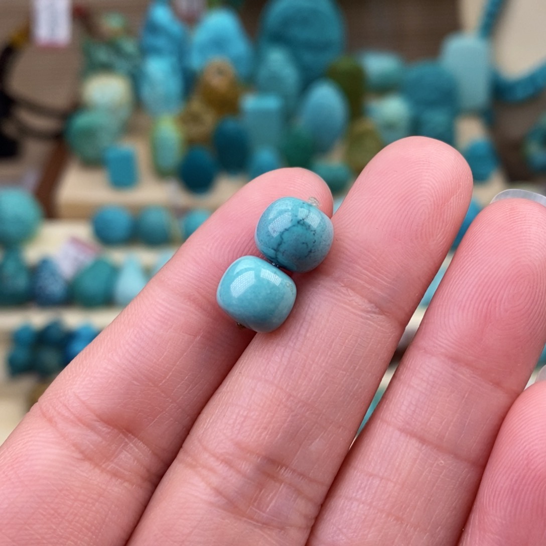 绿松石珠宝奇石未镶嵌8.5mm