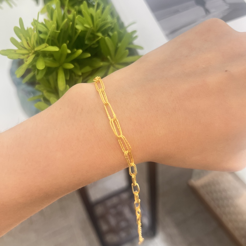 DS『闪耀卡链』5G黄金足金999手链 S扣