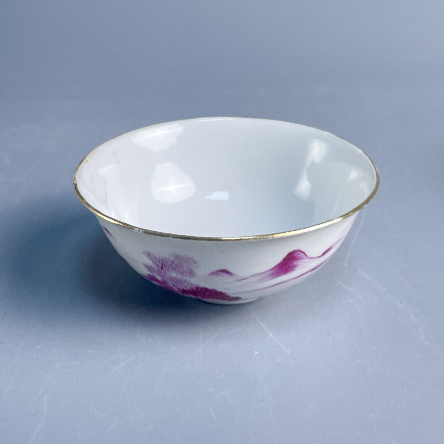 民国 胭脂水山水纹碗1-M25LI001D88