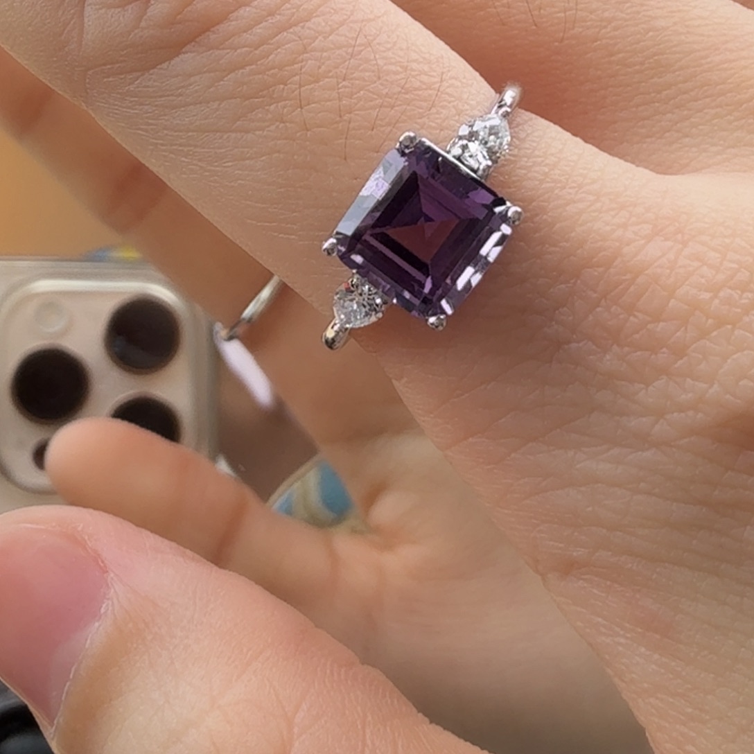 戒指银S925镶嵌紫晶