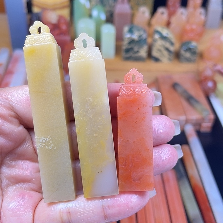 青田石印石老挝石如意钮1.5+1.4   ×3