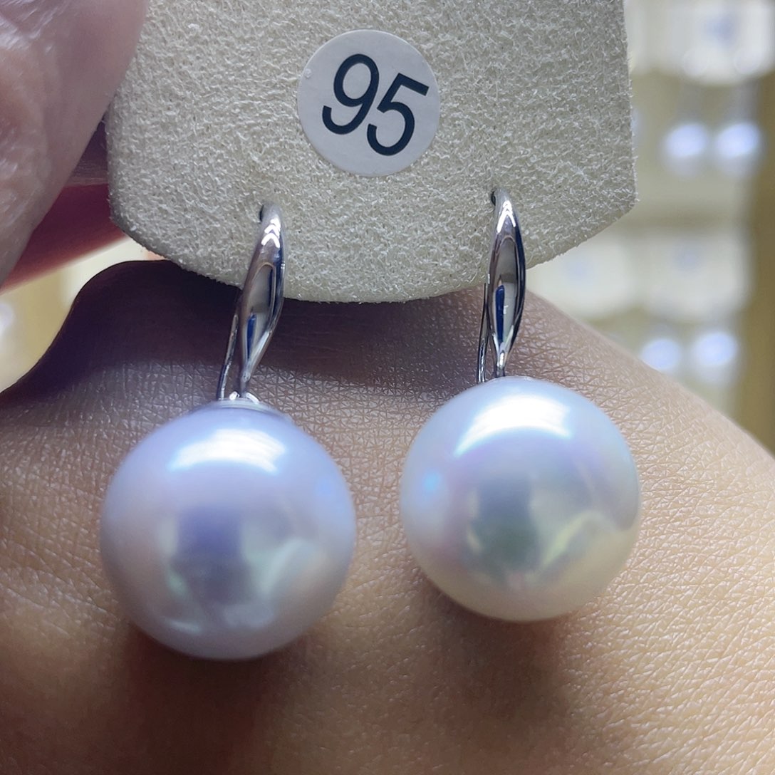 淡水珍珠耳饰银S925镶嵌