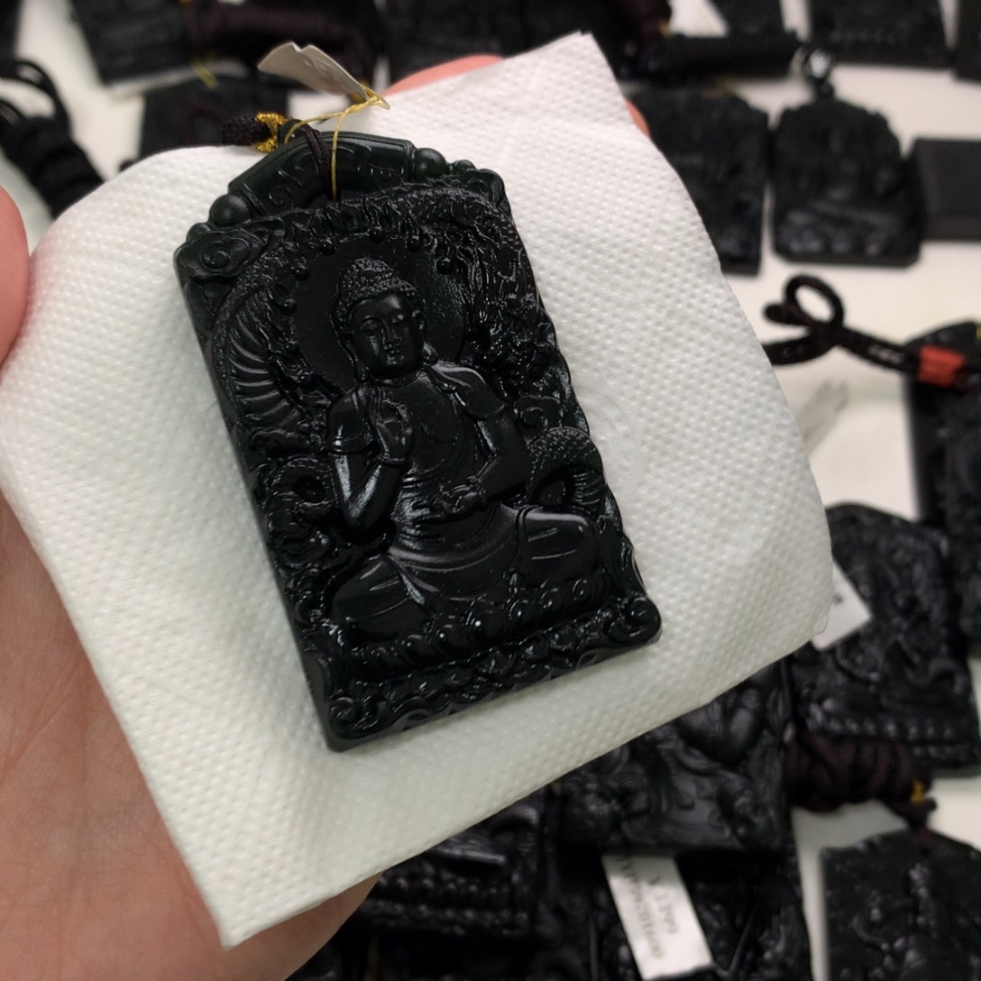 腾***天然缅甸a货钢琴黑挂件