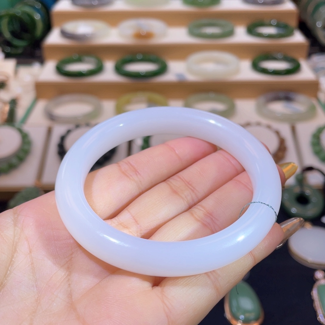 和田玉高品白玉手镯58、59未镶嵌