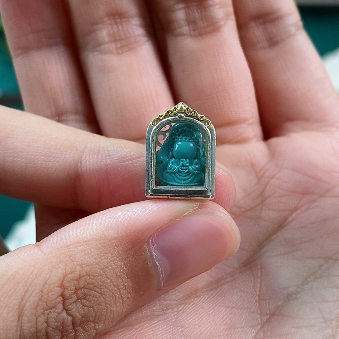 绿松石珠宝奇石银S925镶嵌