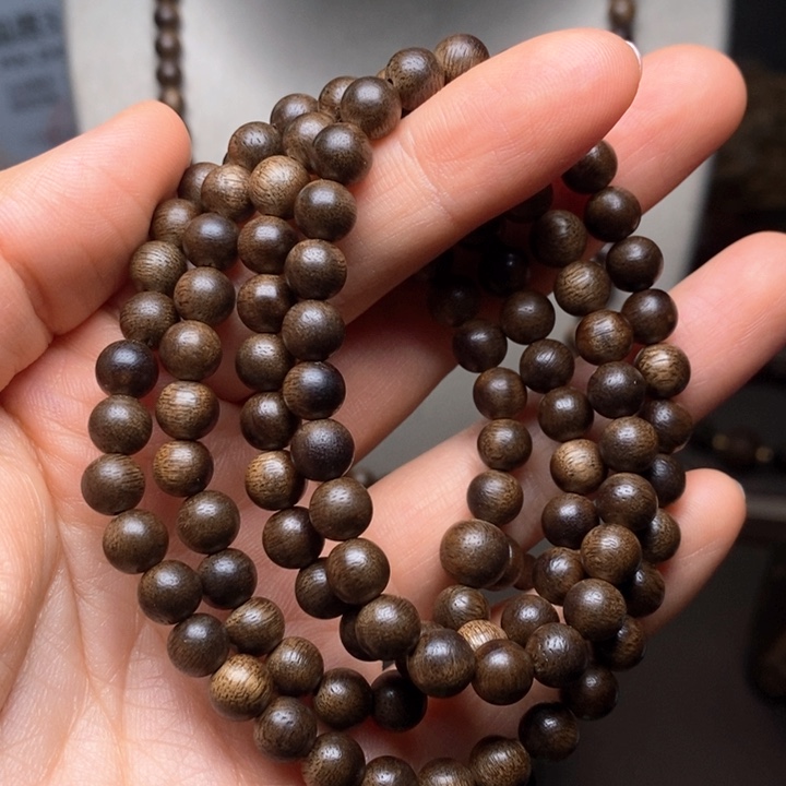 手串沉香越南芽庄绿棋0.6×108