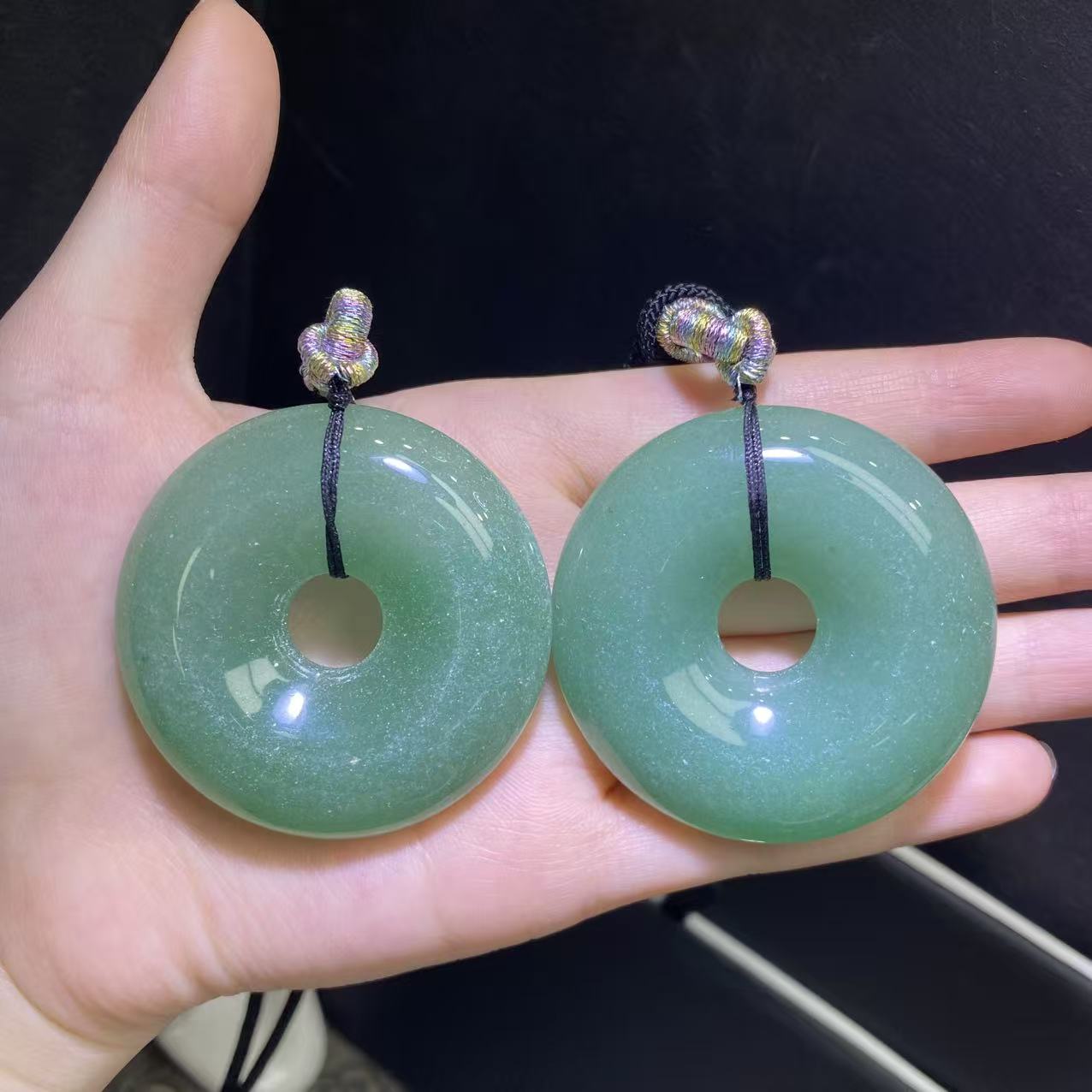 C3625-翠羽明珠翠东陵平安扣吊坠-配绳-多样性发其一