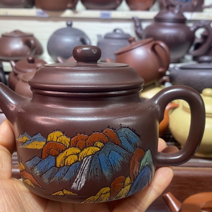 天***翼紫砂茶壶微瑕处理一把