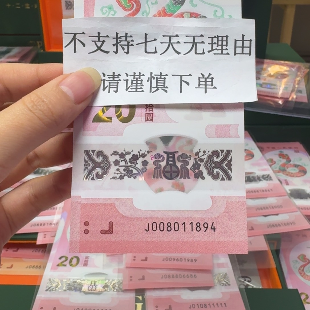 塑料蛇年纪念钞J008011894