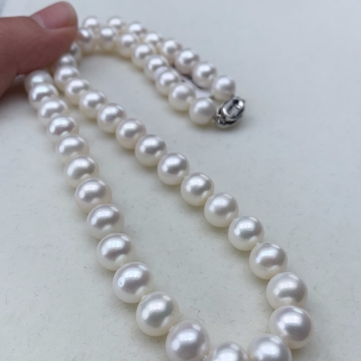 淡水珍珠颈饰银S925镶嵌卡9➕极光白炫彩高品