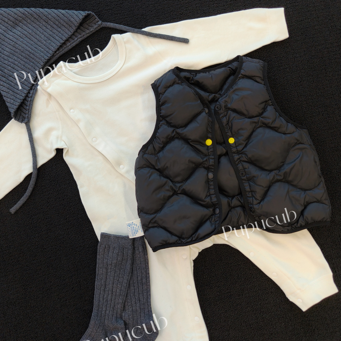 奶酷马甲！Pupucub新款宝宝婴儿羽绒马甲背心秋冬男女童宝宝百搭
