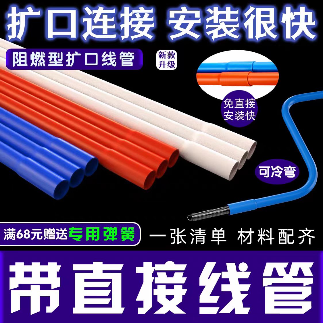 【扩口20mm*三分线管】全国包邮满200元，三米发货