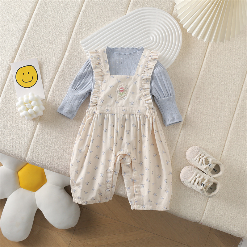 女童2025春季新品婴幼儿可爱两件套休闲长袖t恤套装外出服
