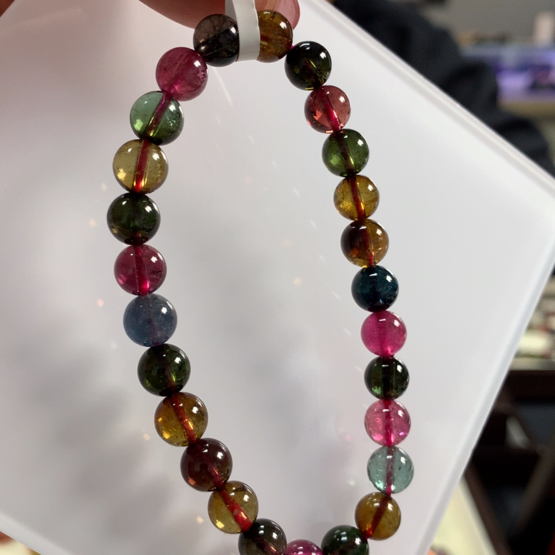 碧玺手链未镶嵌7毫米左右