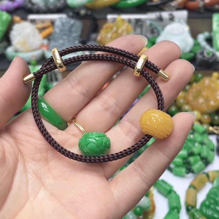 碧***音翡翠未镶嵌颈饰手链58