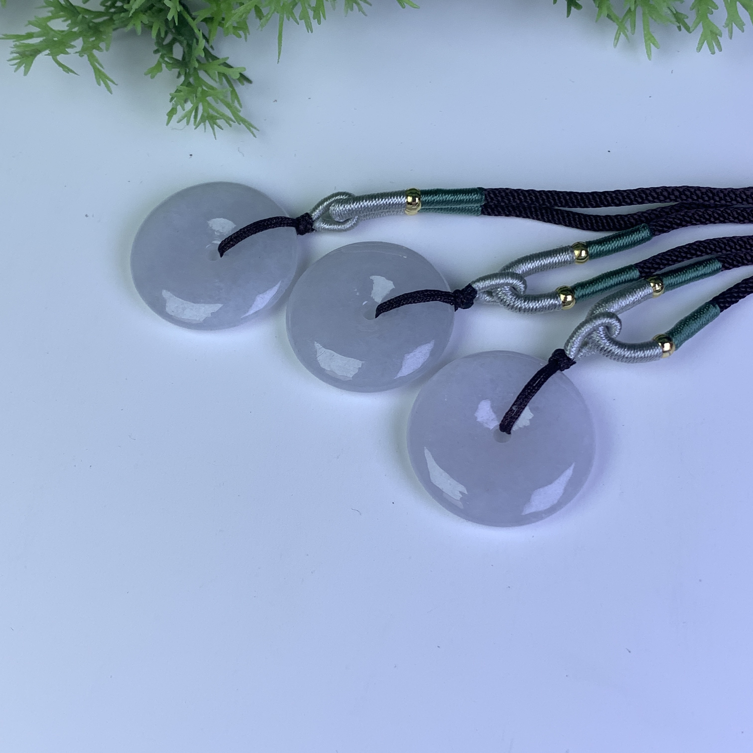 刘思懿【边城刀客】天然A货翡翠平安扣吊坠多样性发一件编绳&586800