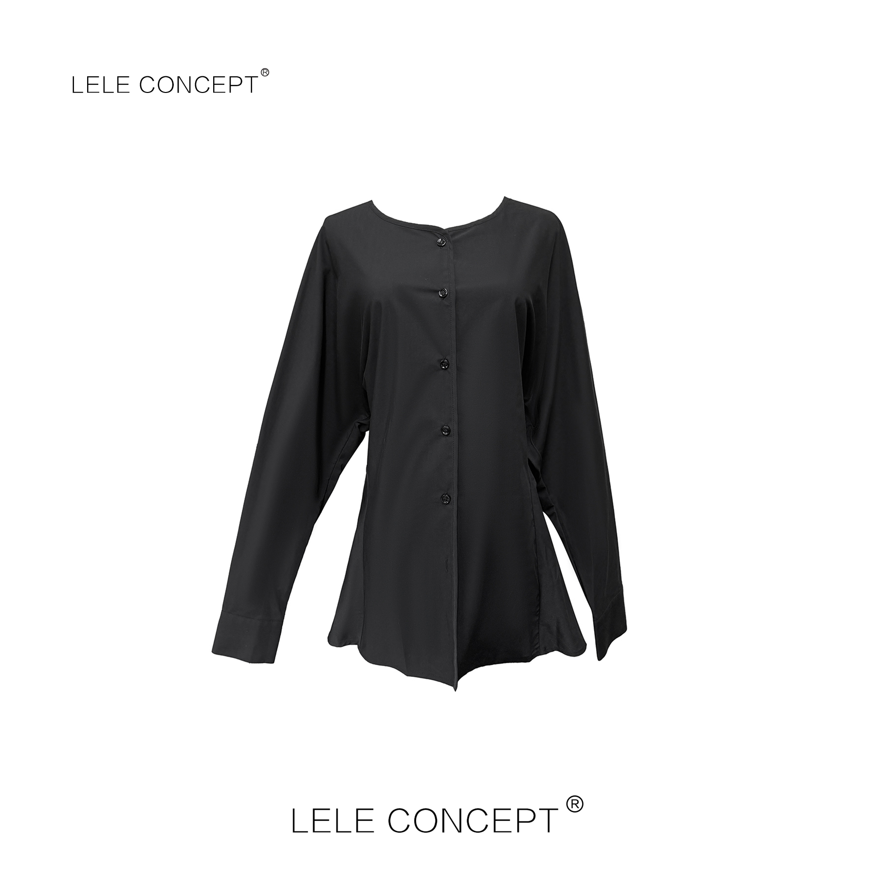 LELE CONCEPT｜【如一】都市气质收腰设计款圆领多扣衬衫FC25C0095W