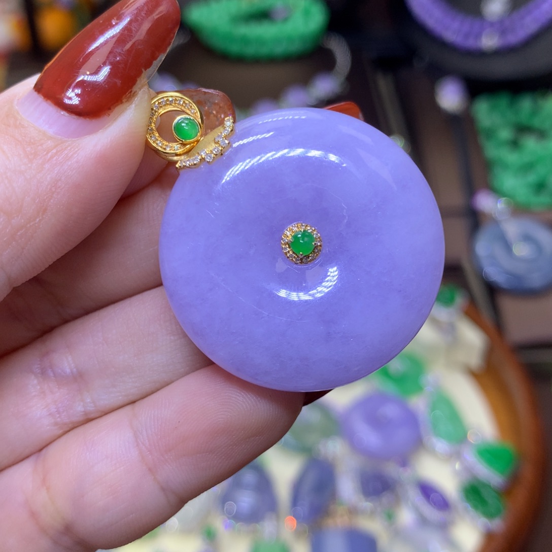 【闪购商品】翡翠颈饰18K金镶嵌翡翠