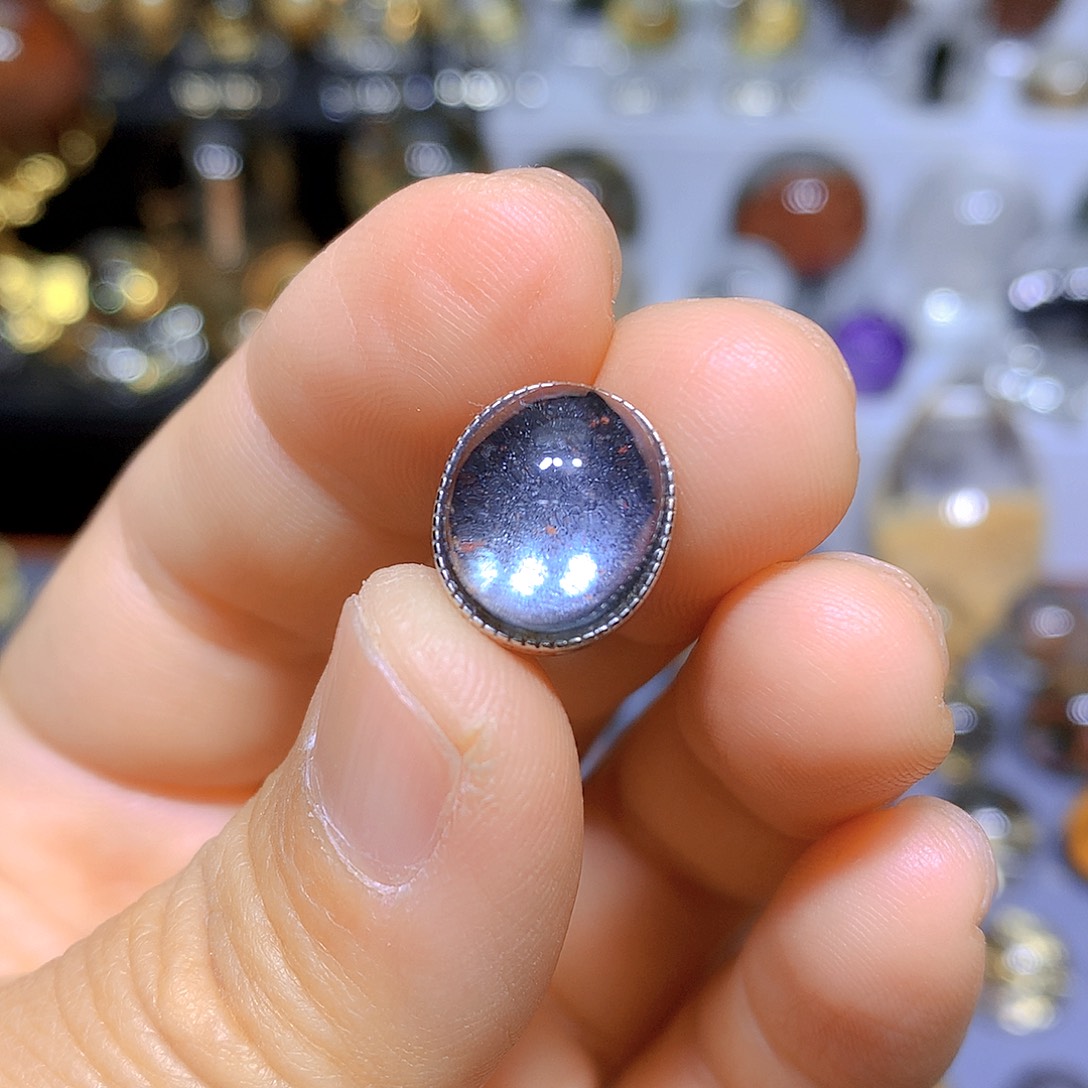 水晶吊坠银S925镶嵌天然水晶