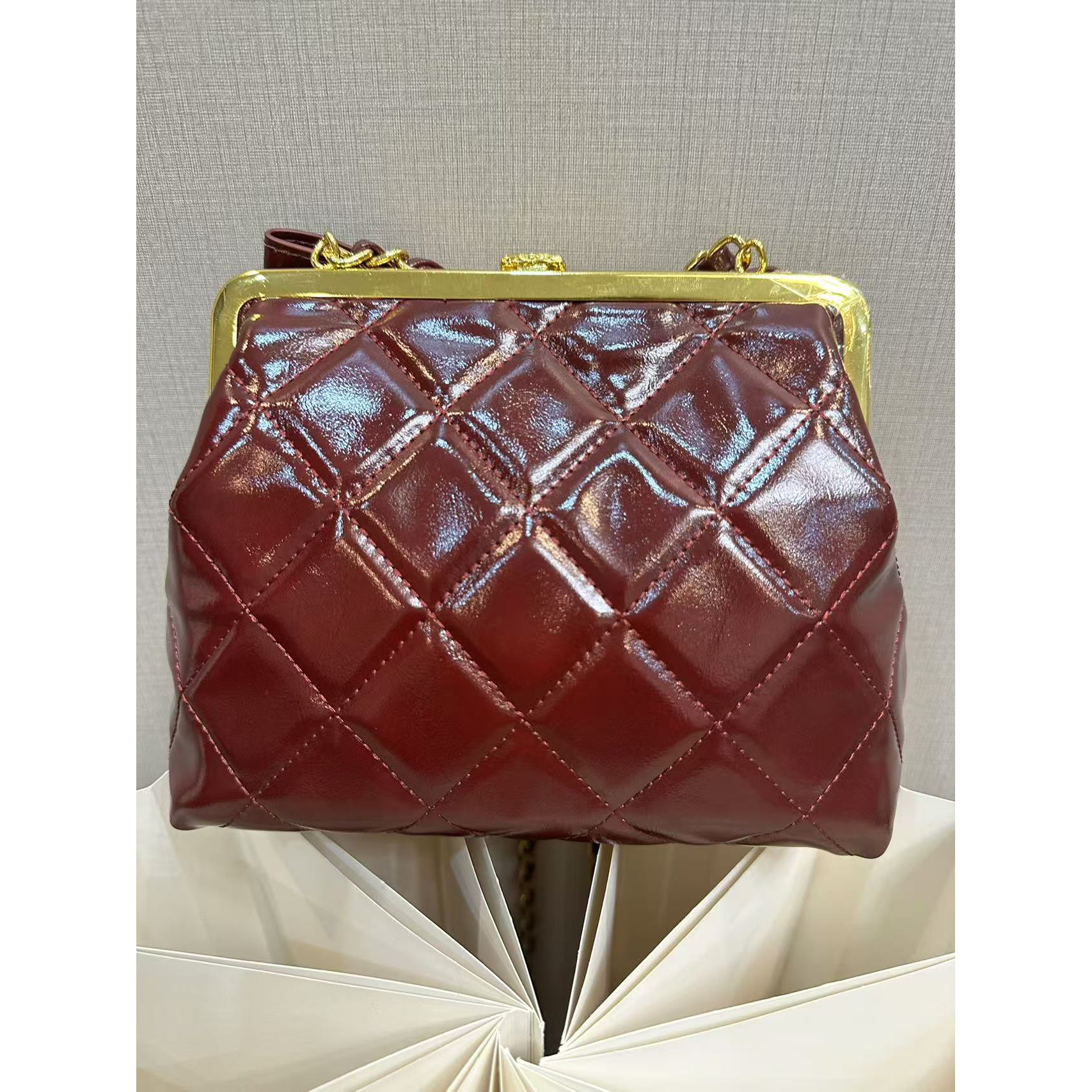 TOLEX2025新款手工时尚百搭蝴蝶真皮女包红色20cm