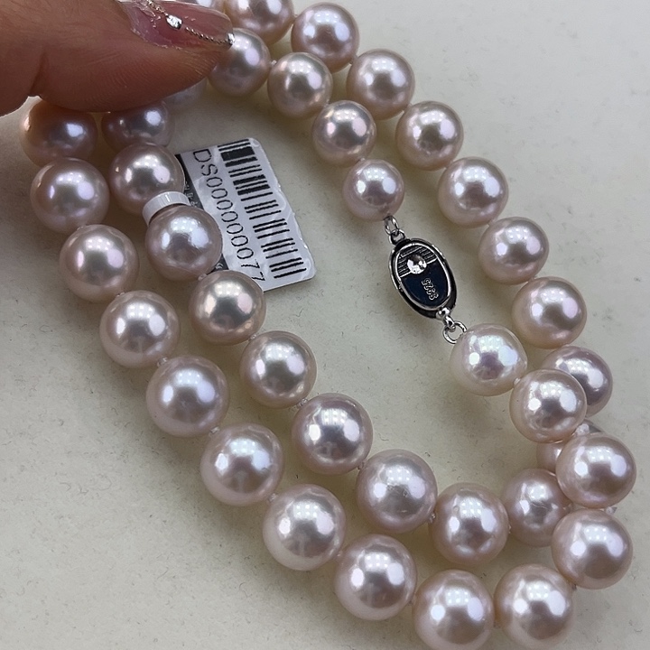 淡水珍珠颈饰银S925镶嵌➕10-11高品极光炫彩蔓塔