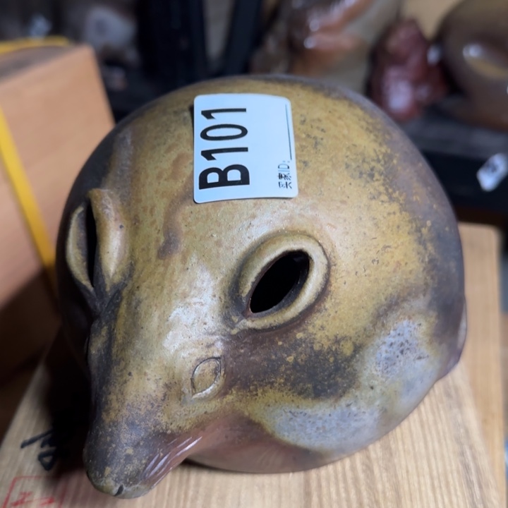 备前烧作品备前烧作品老鼠香炉