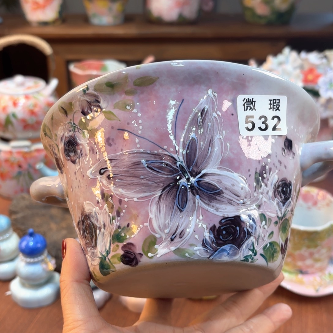 瓷片景德镇手绘高温釉下彩陶瓷茶具