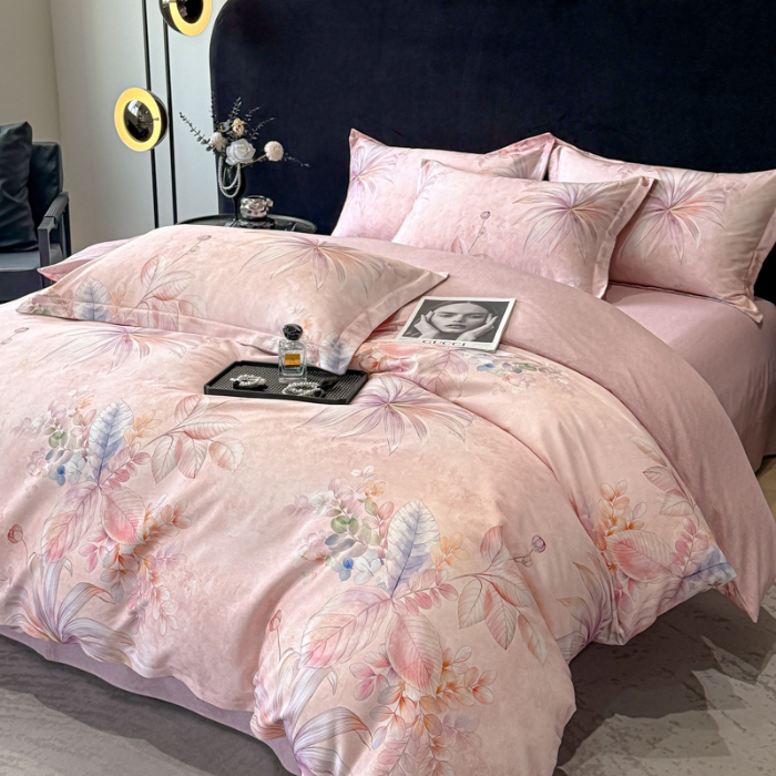 100%棉-简约柔软亲肤透气四季通用长绒棉数码印花床上四件套轻奢