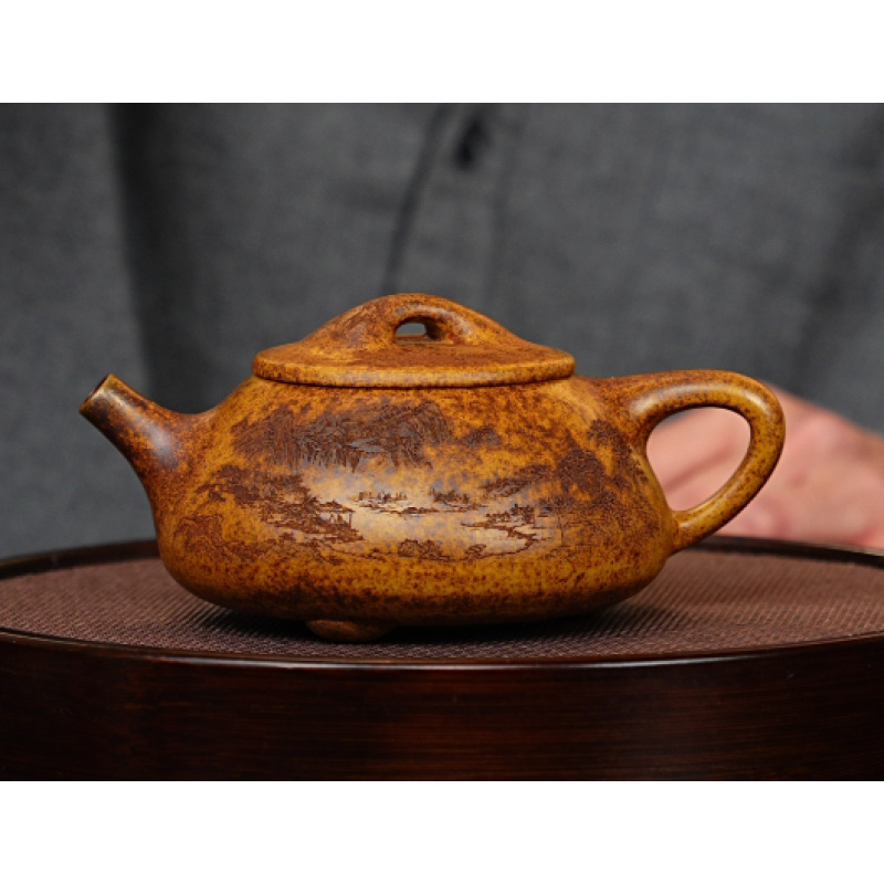 宜兴紫砂  景舟石瓢 龙骨金砂 240cc 陈忠平