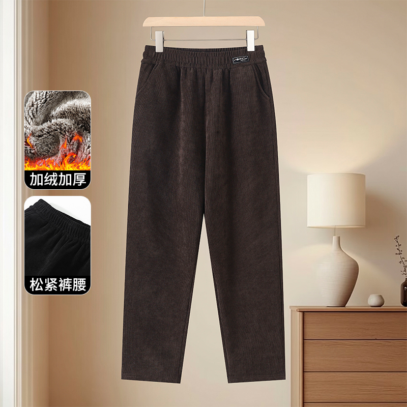 新款冬季加绒加厚中老年休闲裤小脚高腰保暖舒适洋气百搭小脚裤