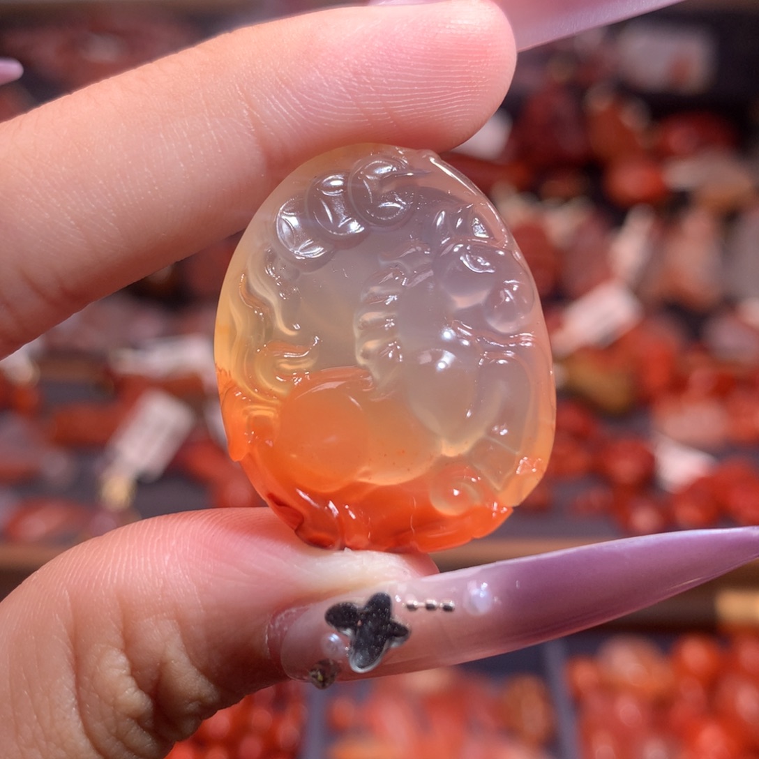 南红玛瑙未镶嵌珠宝半成品马到成功