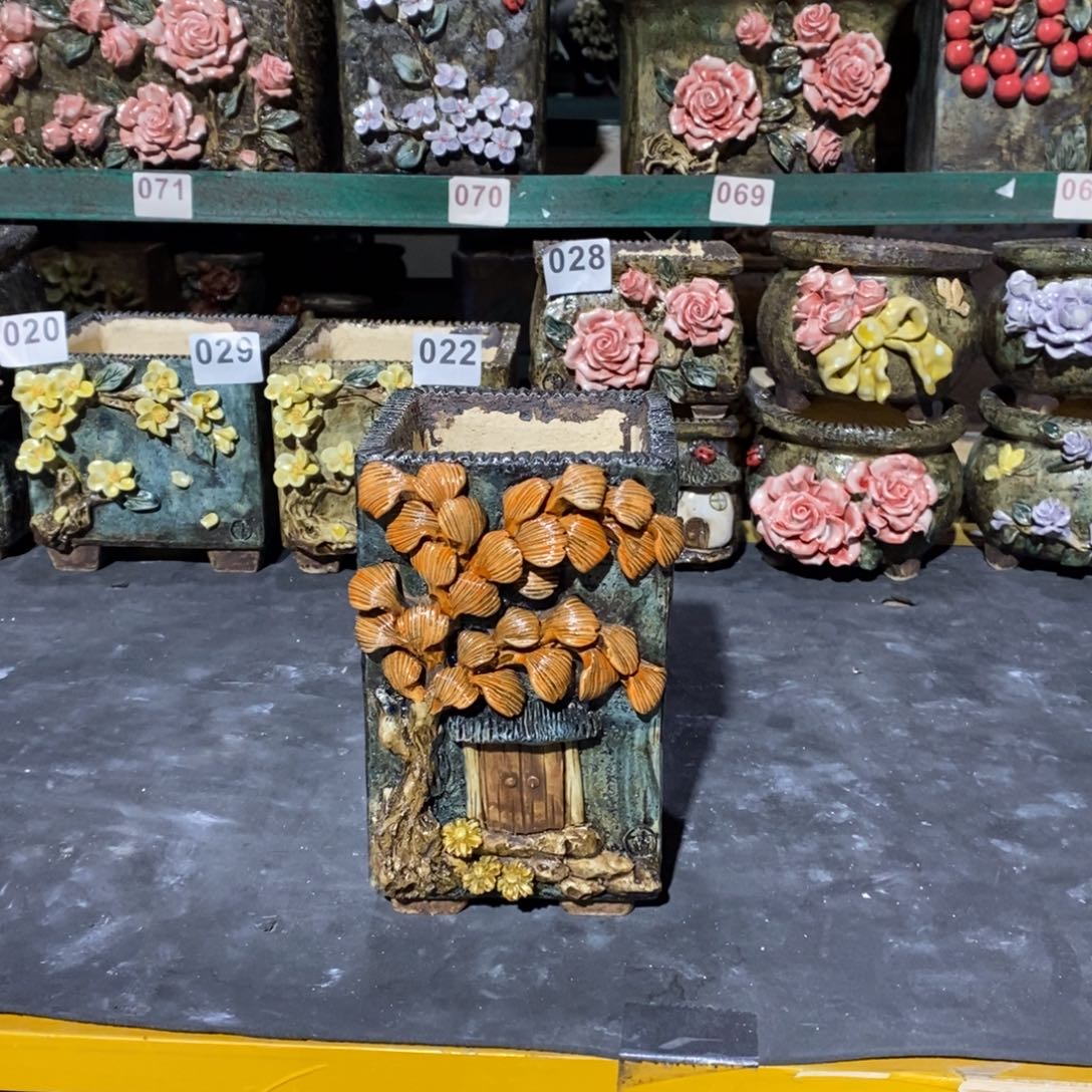 红陶青藤花器多肉花盆