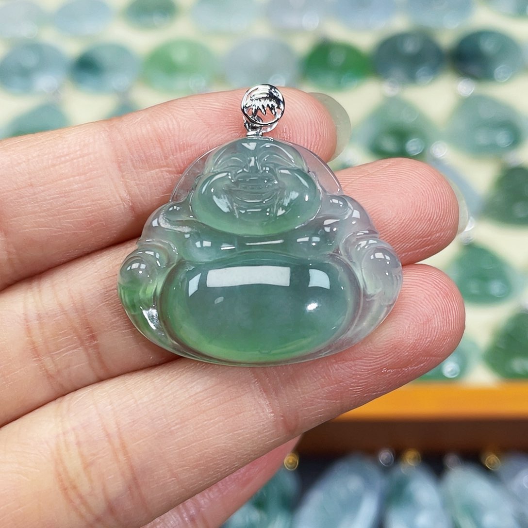 翡翠颈饰18K金镶嵌吊坠