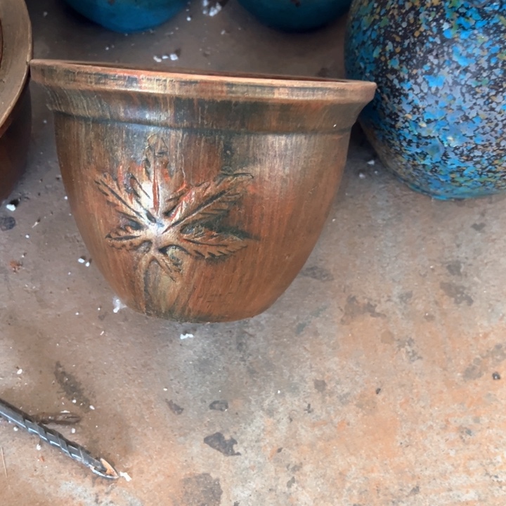 9.9-1瑕疵高13口19红古铜枫叶