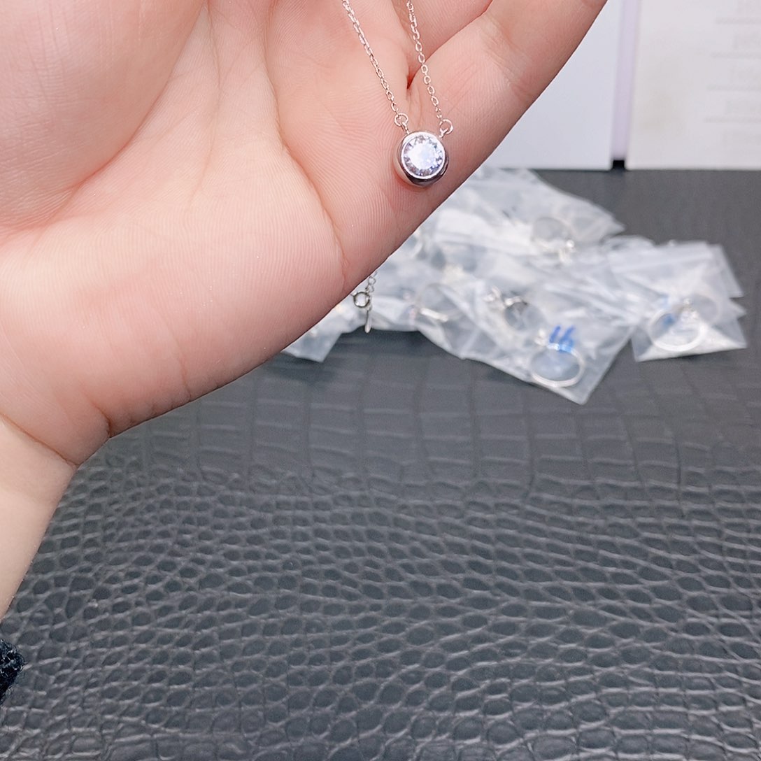 合成碳硅石925银泡泡吊坠