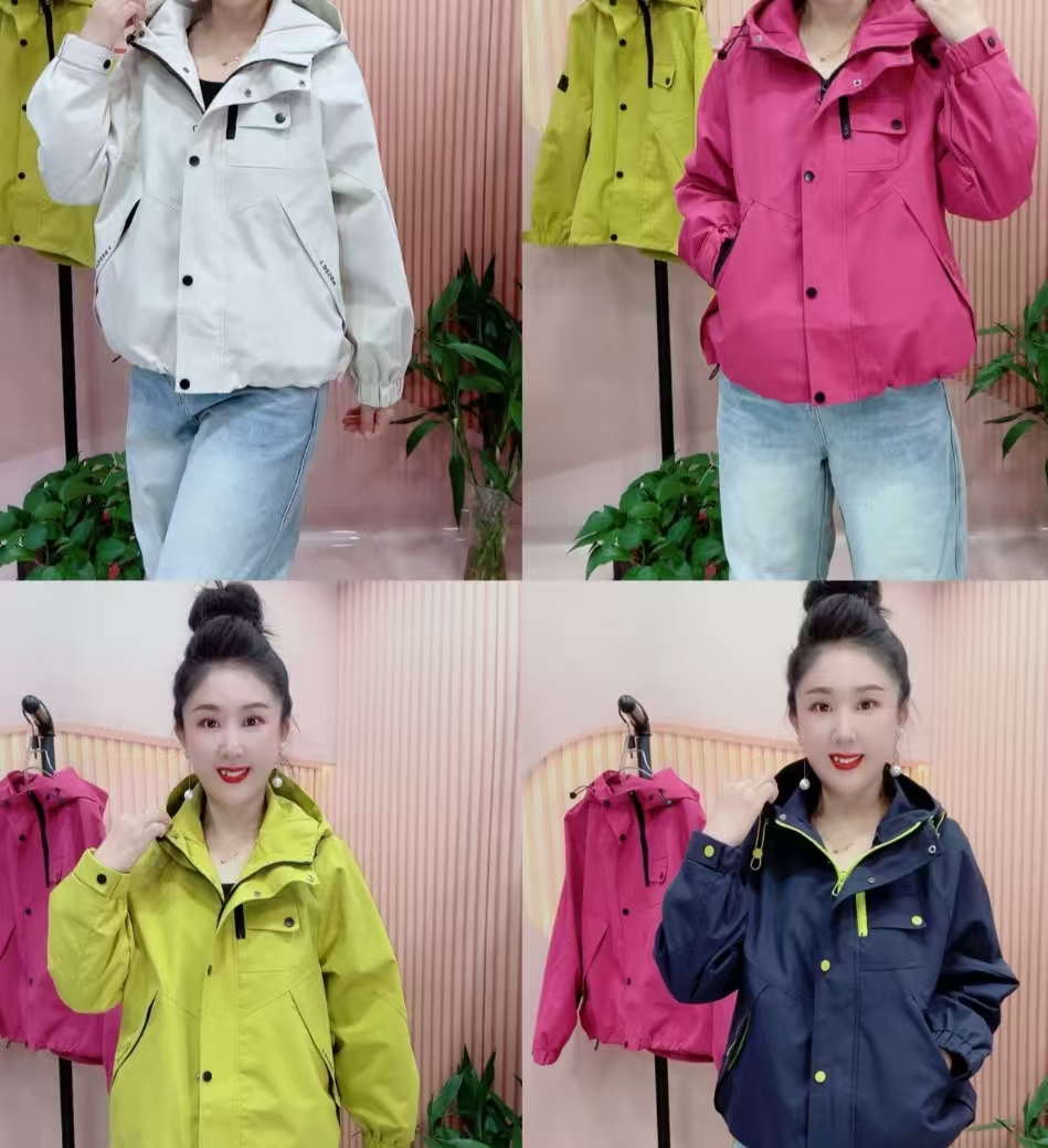 818女连帽常规款短款宽松型短外套休闲翻领韩版时尚网红