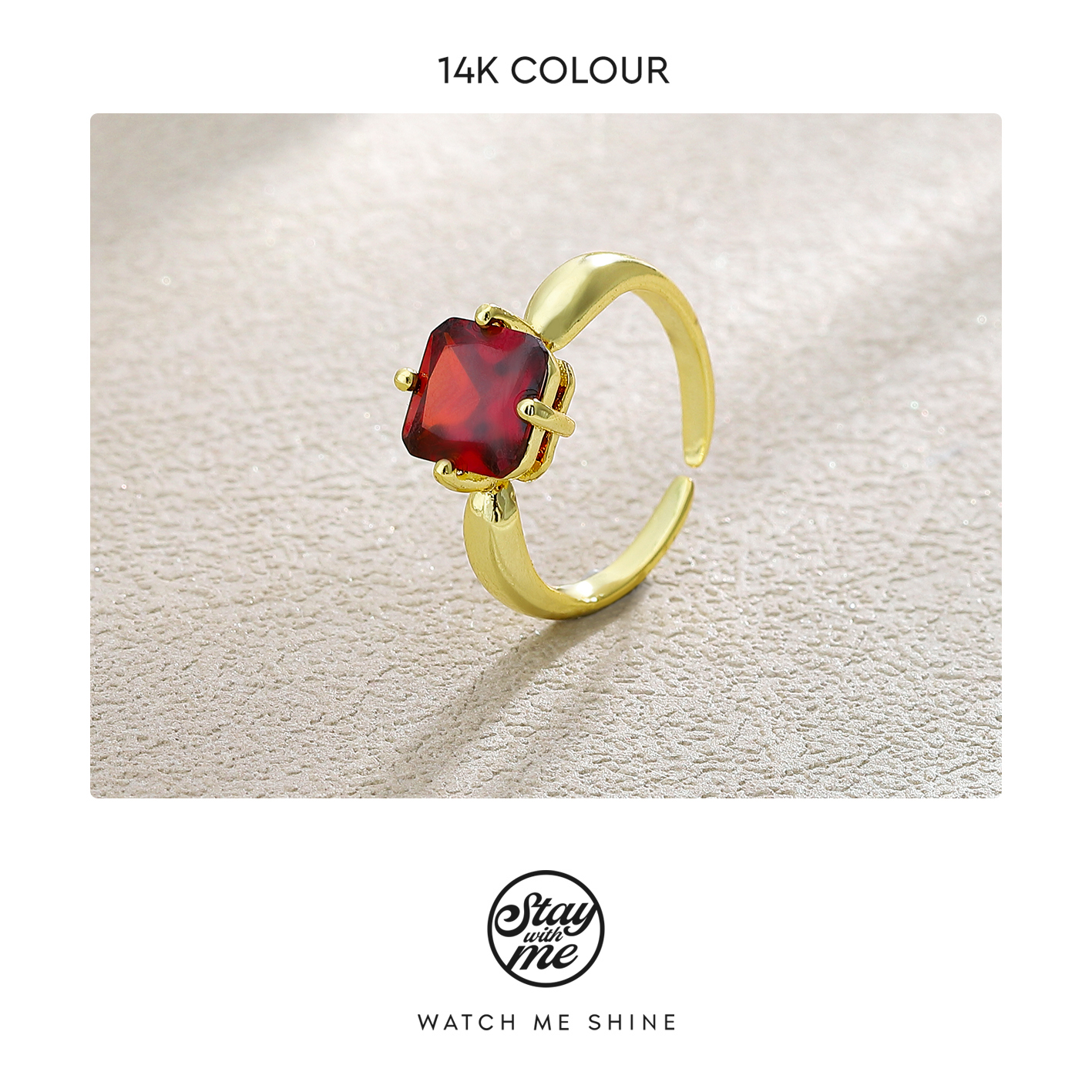 STAY WITH ME 铜合金合成锆石戒指 小众设计K0046戒指