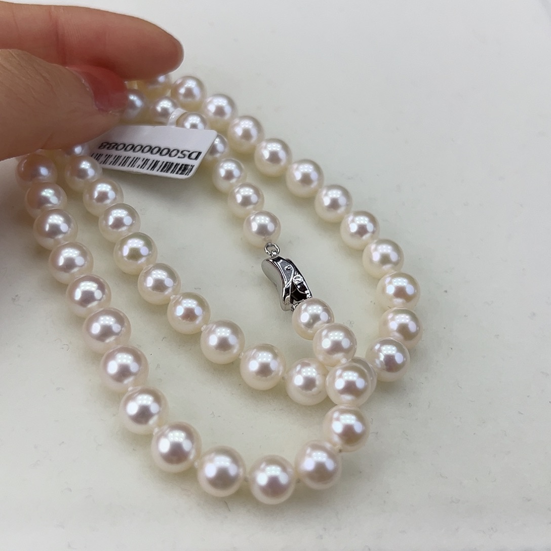 淡水珍珠颈饰银S925镶嵌➕7.8高品极光天女粉
