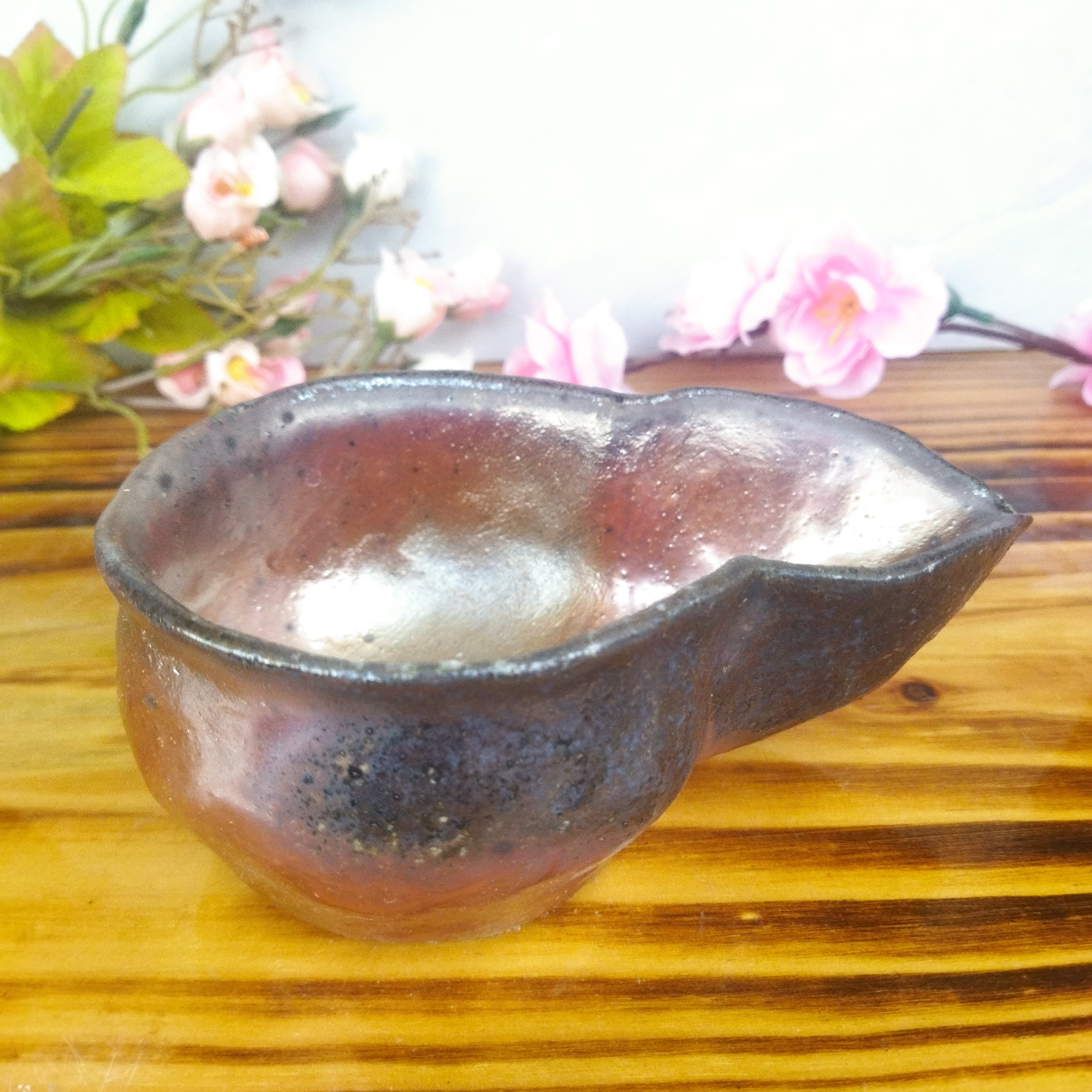 葫芦公道杯粗陶纯手捏柴烧裸烧容量180CC