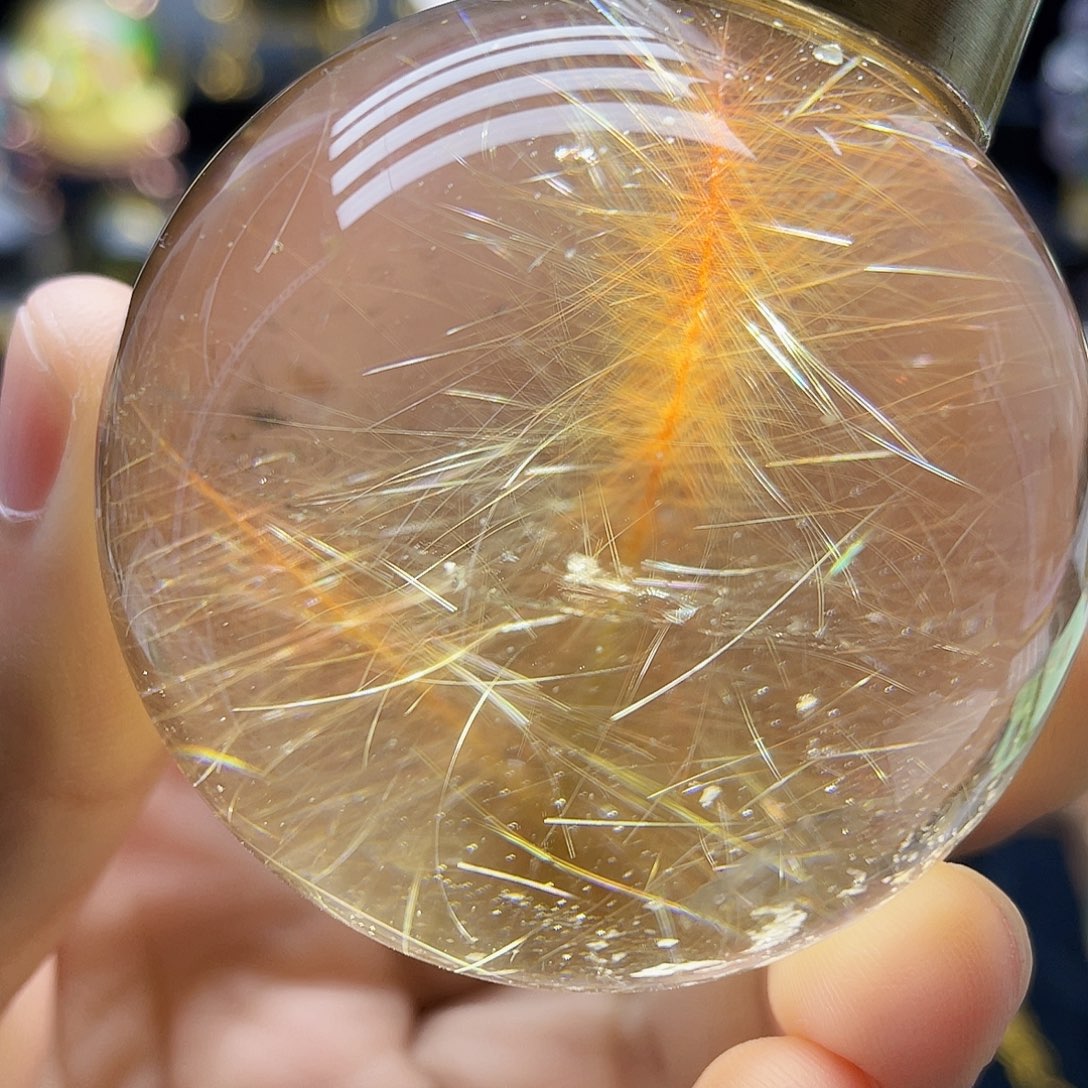 未镶嵌珠宝半成品水晶天然兔毛51.4mm