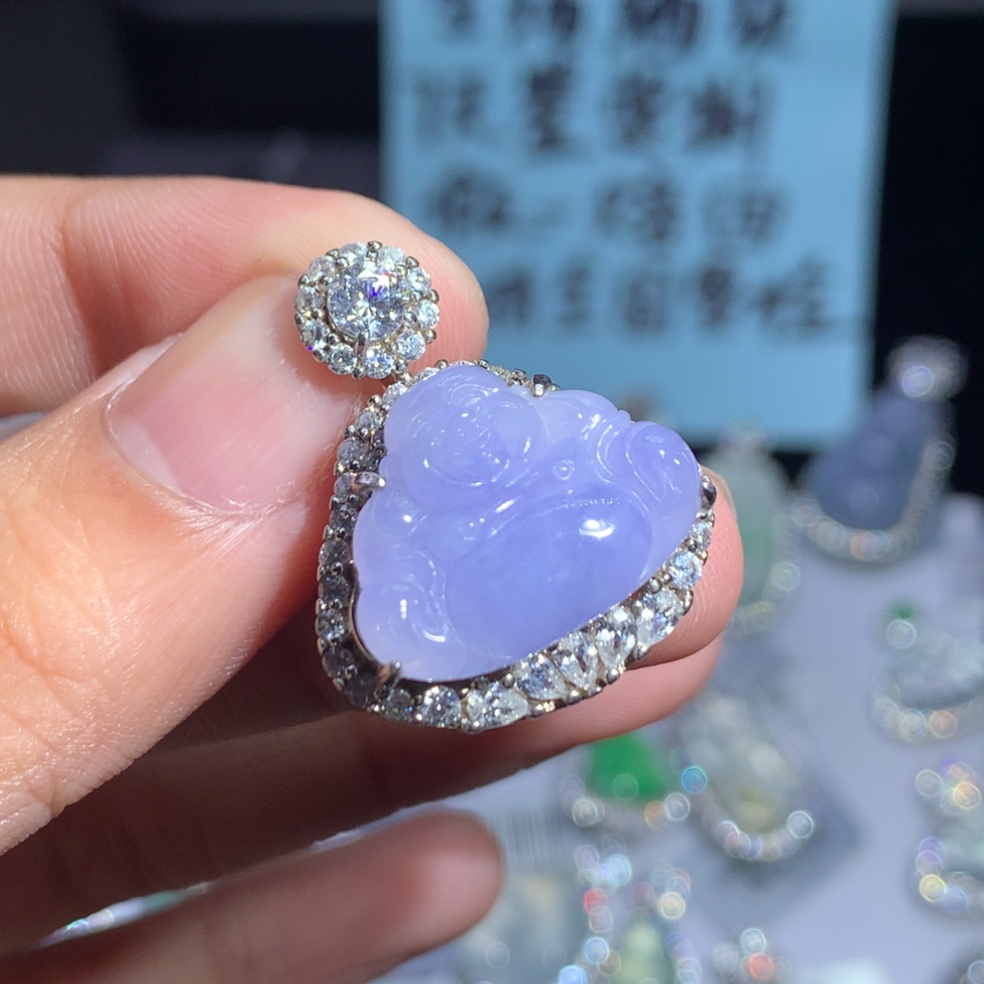 翡翠戒指银S925镶嵌H**g佛公