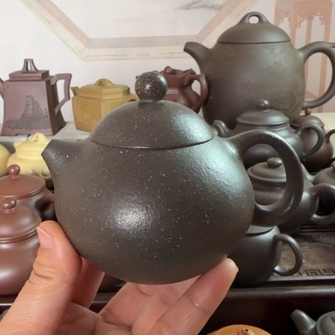 紫砂茶壶梨皮天青170cc