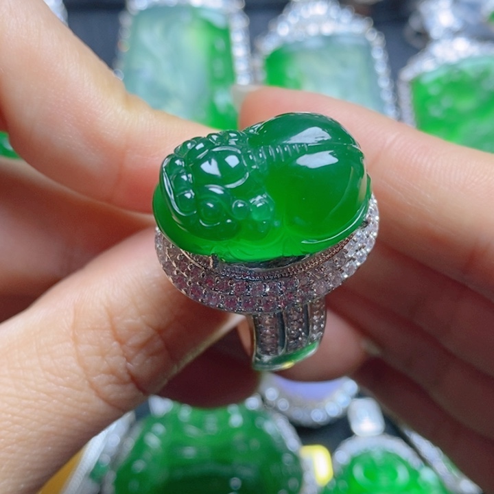 翡翠未镶嵌挂件貔貅