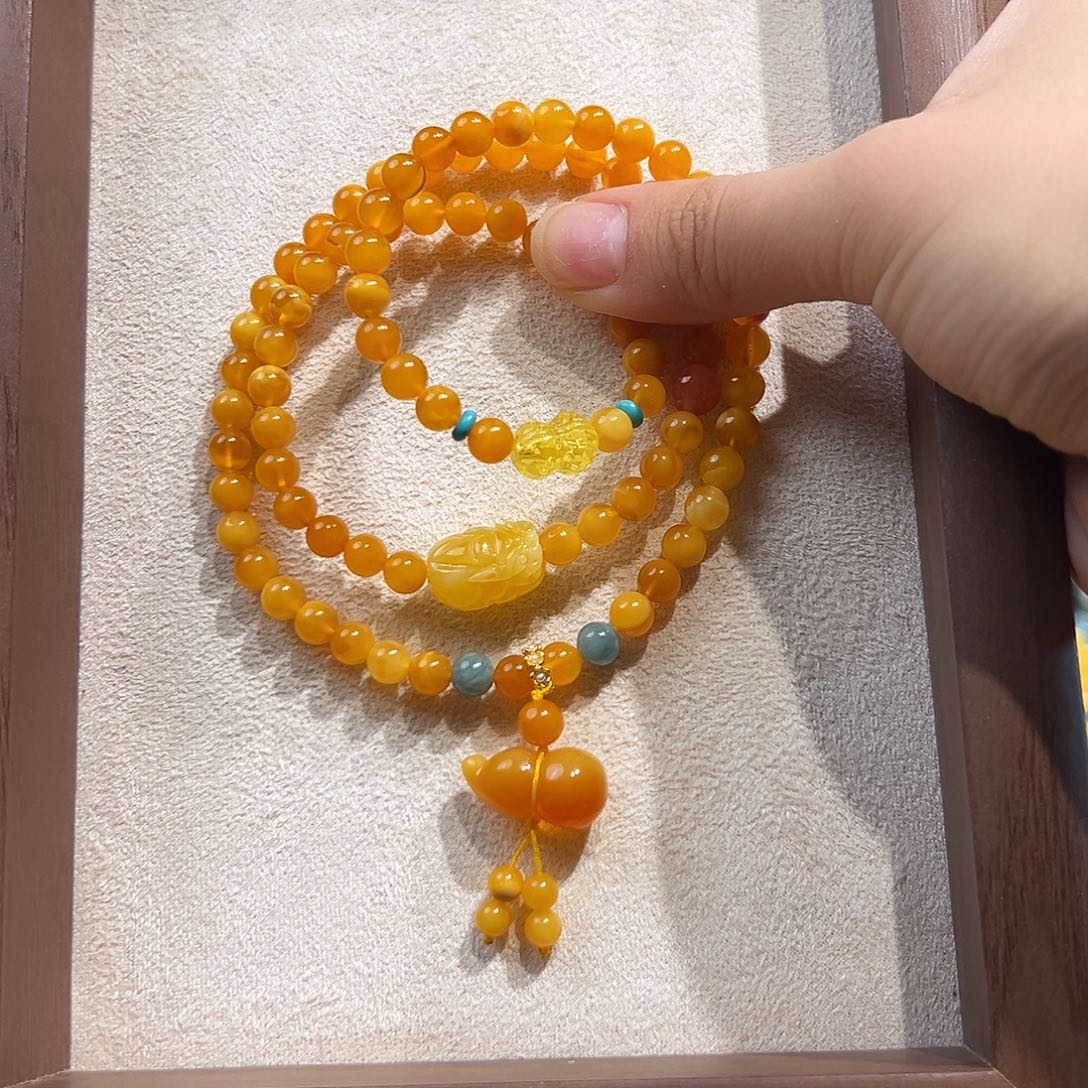 未镶嵌蜜蜡手链6.1mm蜜蜡手串